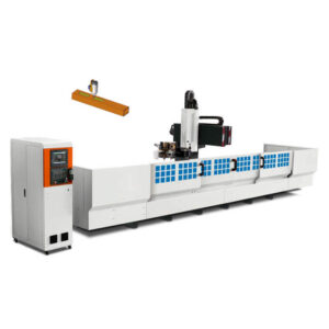 High-precision 3 Axis CNC aluminium profile machining center used for milling, drilling, tapping, and chamfering in curtain wall and window frame production