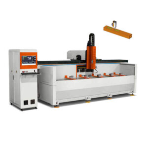 Full view of high-precision 3 Axis CNC aluminum profile machining center for milling and drilling